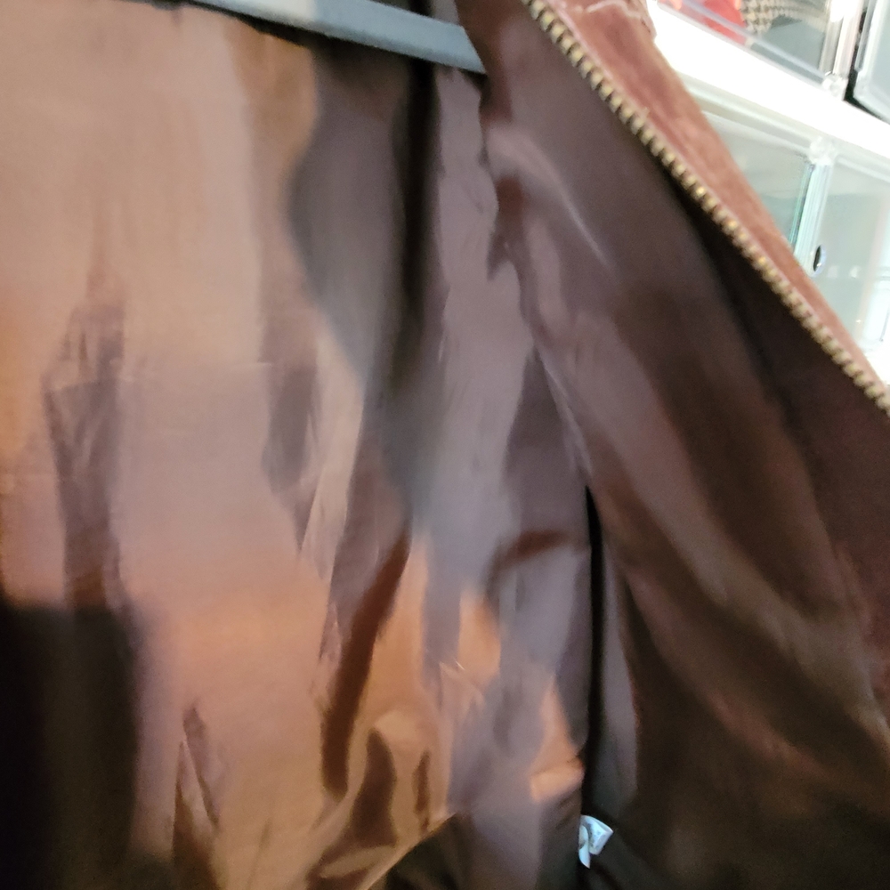 Isaac Mizrahi Dark Brown Suede Leather Cropped Jacket Sz M - Picture 5 of 7